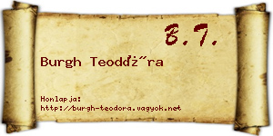 Burgh Teodóra névjegykártya